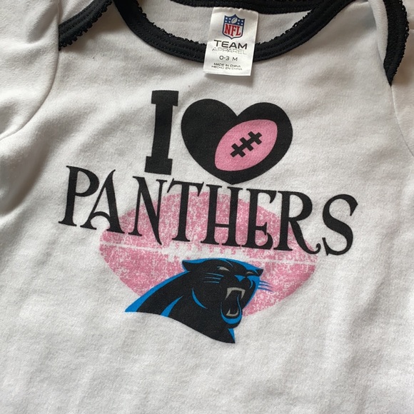 NFL 0 to 3 months team apparel I love the Panthers baby onesie - Picture 2 of 9